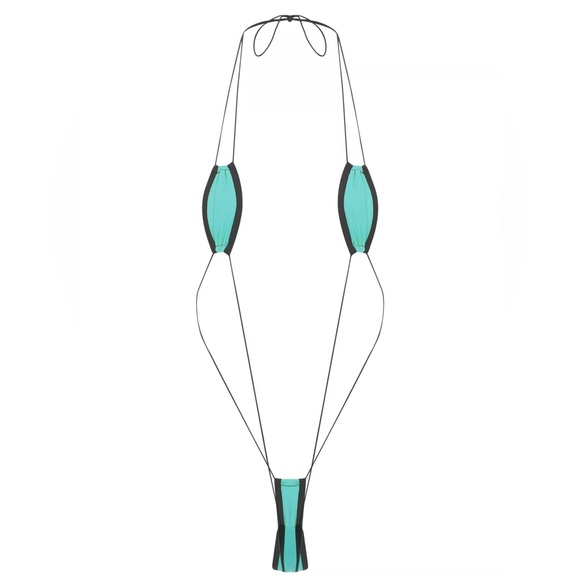 Woman's sexy rare slingshot micro g-string thong bikini contest beach - Sky Blue - Picture 3 of 5